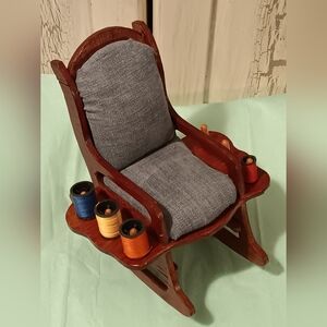 Pin Cushion * Vintage Rocking Chair Pin Cushion / Thread Spool Holder